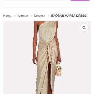 Baobab Collection One-Shoulder Cream Wrap Dress